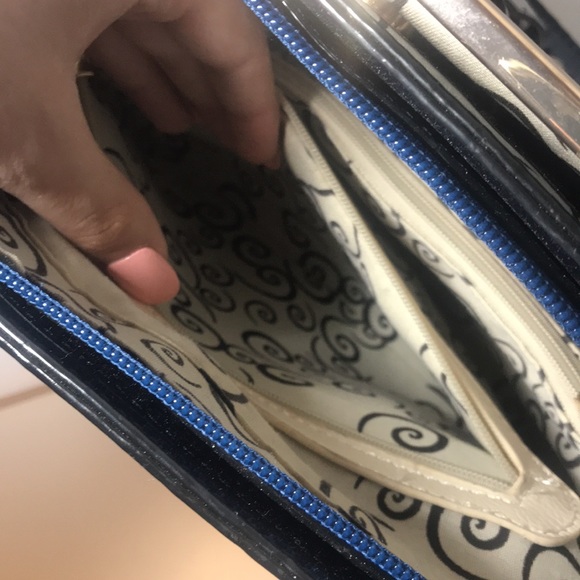 Navy Blue Metallic Handbag - Picture 14 of 16